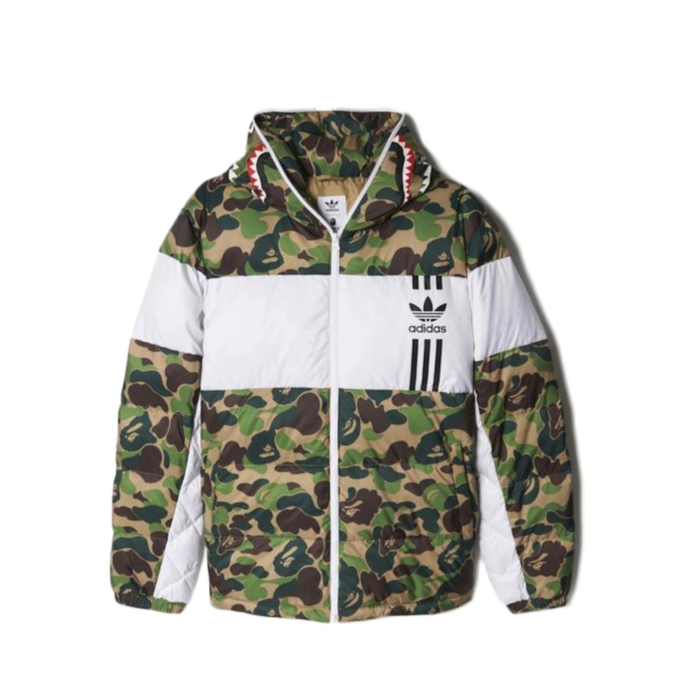 Bape x Adidas ABC Camo Firebird Shark Puffer Jacket - [XL]